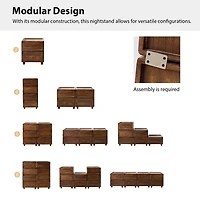 Walnut 2-Drawer Nicola Nightstand