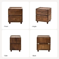 Walnut 2-Drawer Nicola Nightstand