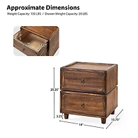 Walnut 2-Drawer Nicola Nightstand