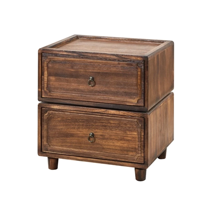 Walnut 2-Drawer Nicola Nightstand