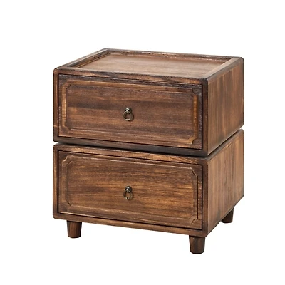 Walnut 2-Drawer Nicola Nightstand