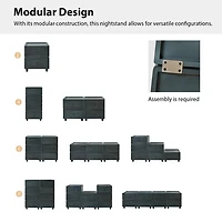 Blue 2-Drawer Nicola Nightstand