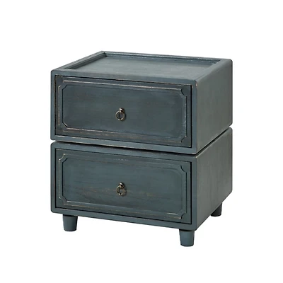 Blue 2-Drawer Nicola Nightstand