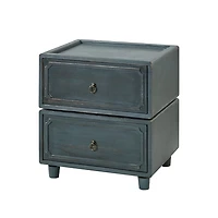 Blue 2-Drawer Nicola Nightstand