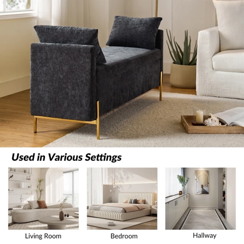 Velvet Arrigo Storage Bench