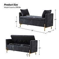 Velvet Arrigo Storage Bench