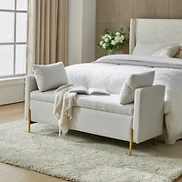 Gray Velvet Arrigo Storage Bench