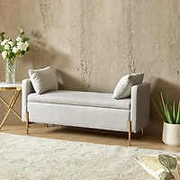 Gray Velvet Arrigo Storage Bench