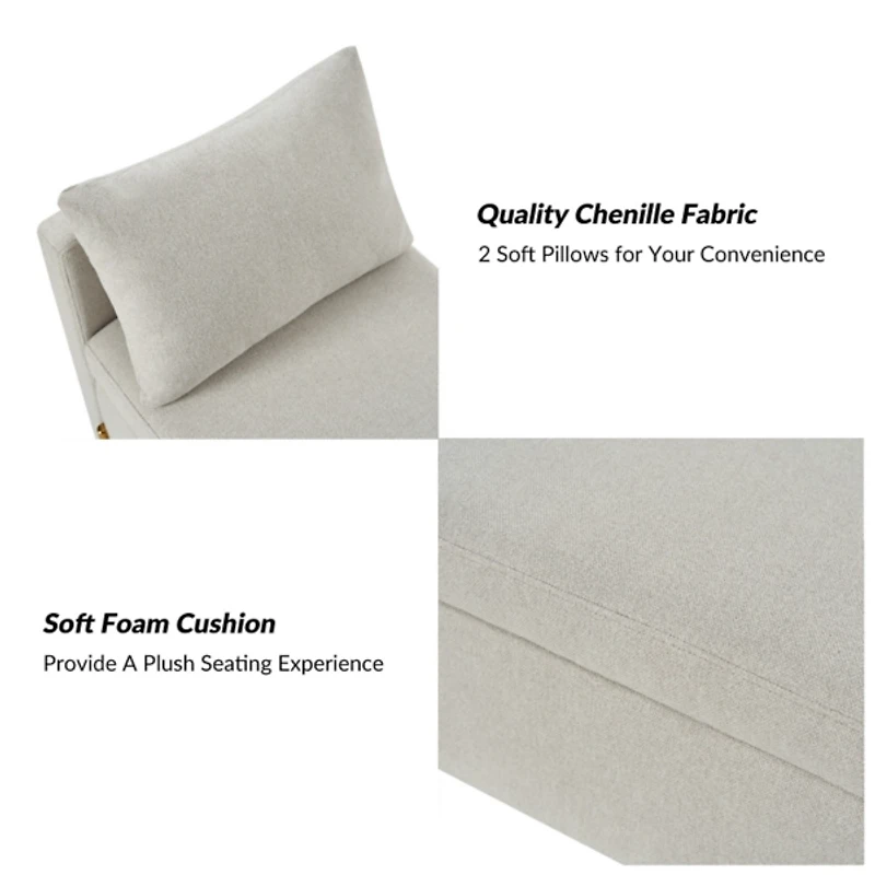 Gray Velvet Arrigo Storage Bench