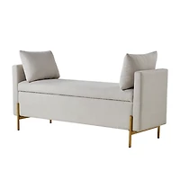 Gray Velvet Arrigo Storage Bench