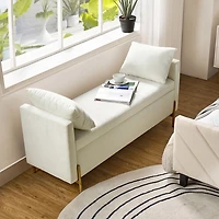 Ivory Velvet Arrigo Storage Bench