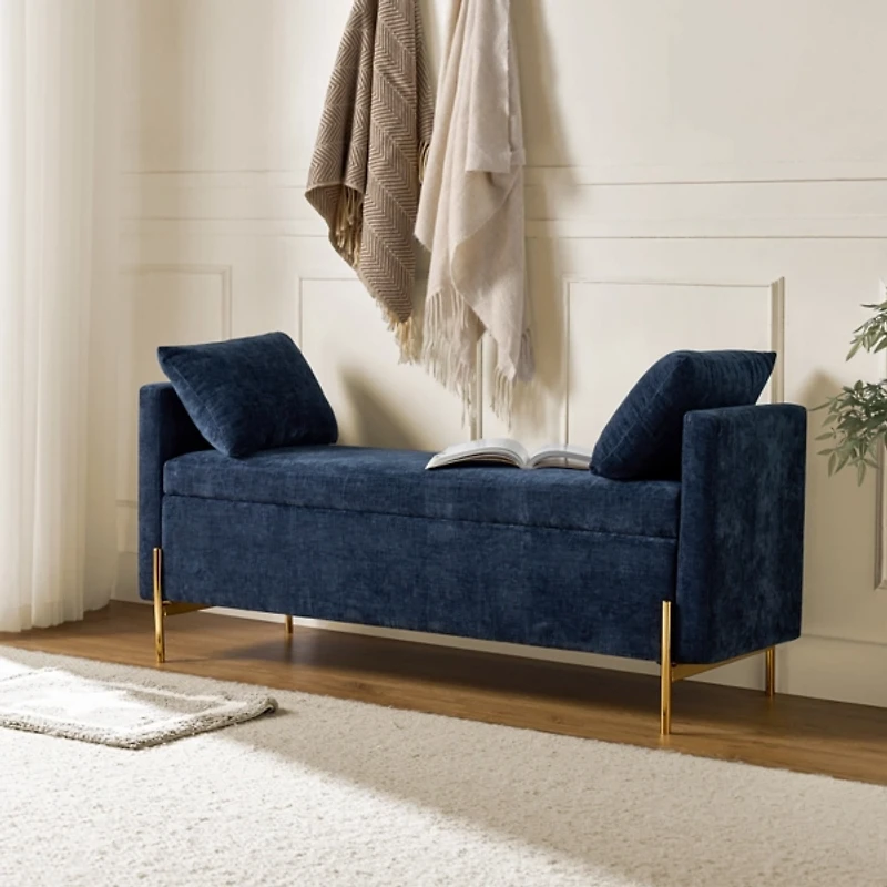Navy Velvet Arrigo Storage Bench