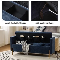 Navy Velvet Arrigo Storage Bench