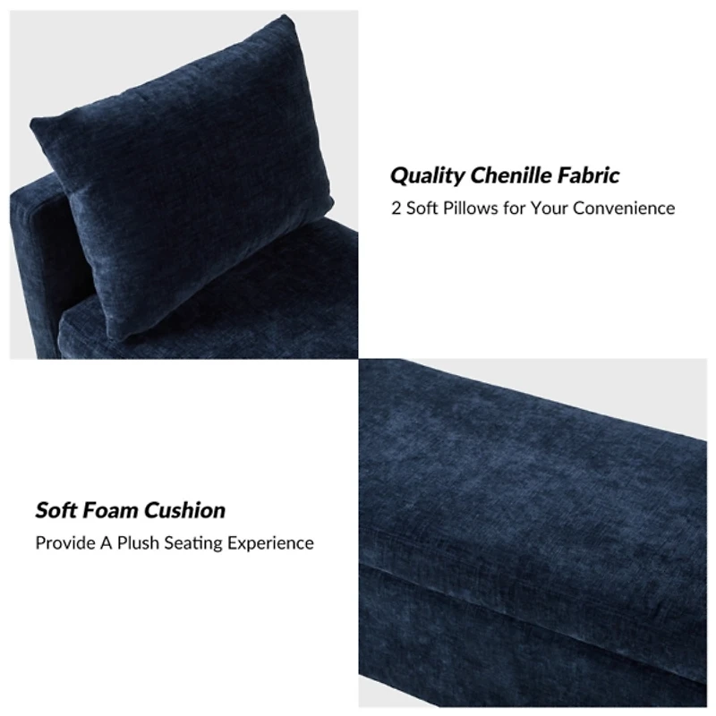 Navy Velvet Arrigo Storage Bench