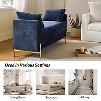 Navy Velvet Arrigo Storage Bench