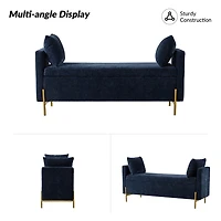 Navy Velvet Arrigo Storage Bench