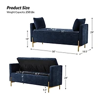 Navy Velvet Arrigo Storage Bench
