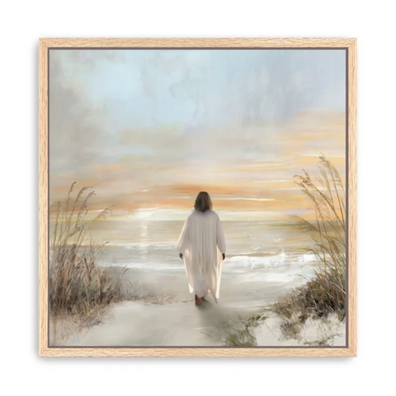 He is Risen Coastal Framed Canvas Art Print