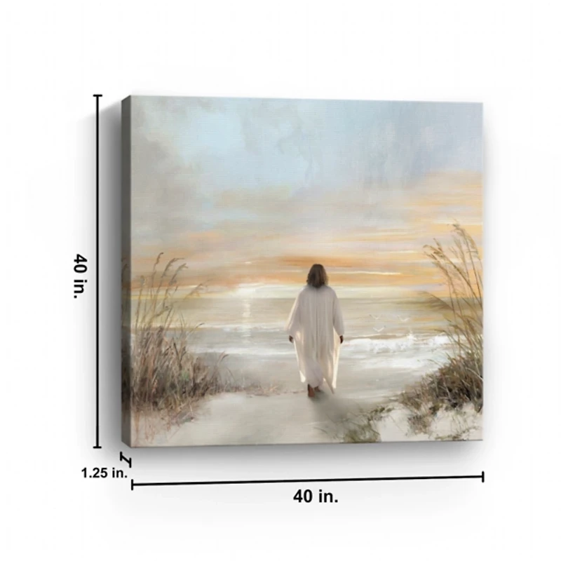 He is Risen Coastal Canvas Art Print