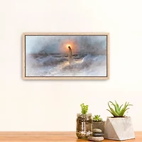 Christ Walking on Water Framed Canvas Print