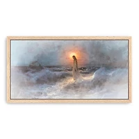 Christ Walking on Water Framed Canvas Print