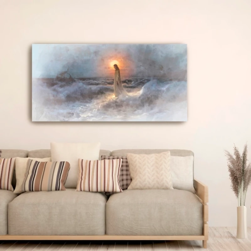 Christ Walking on Water Canvas Art Print, 60x30
