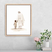 Walk with Jesus Framed Canvas Art Print