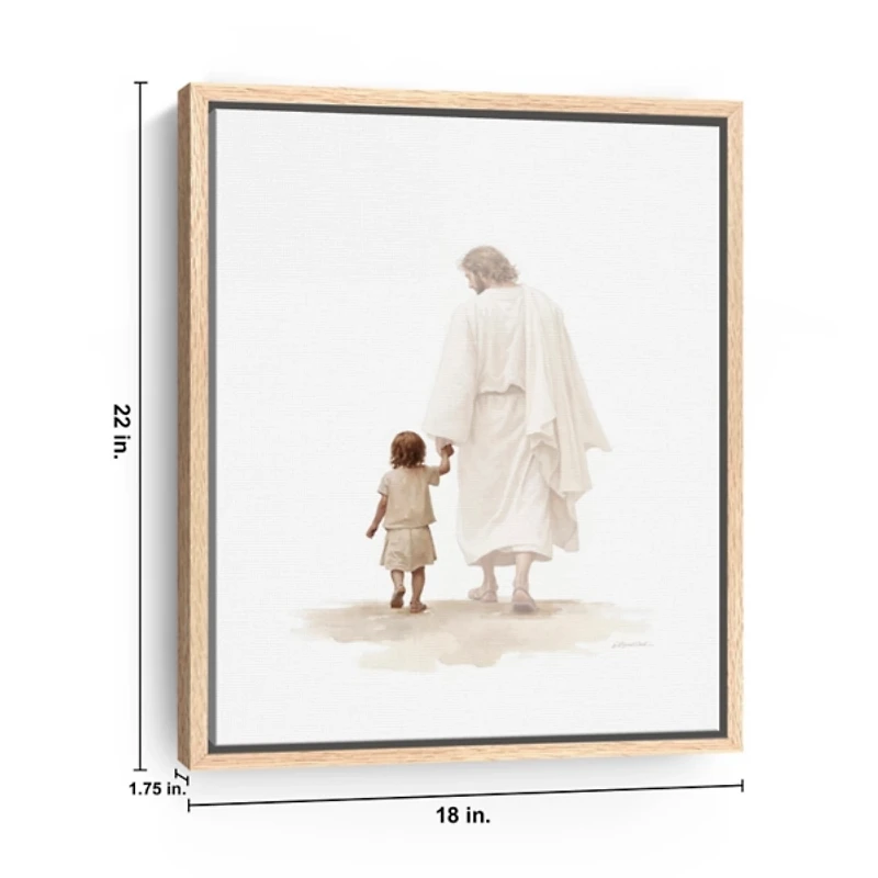 Walk with Jesus Framed Canvas Art Print
