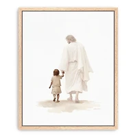 Walk with Jesus Framed Canvas Art Print