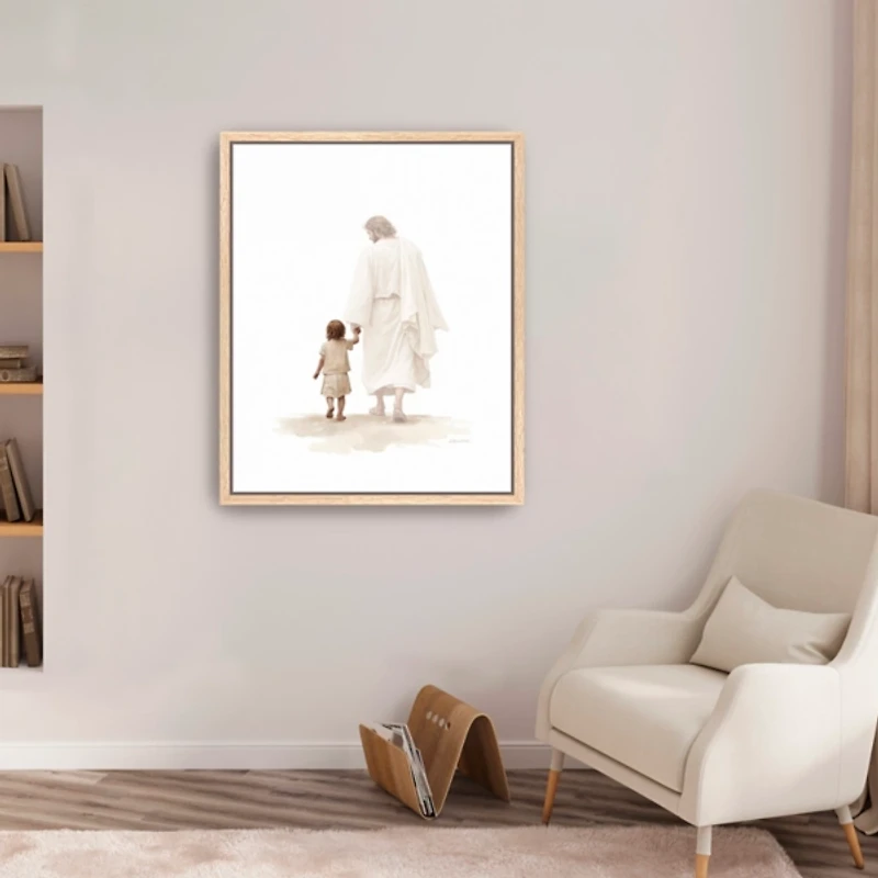 Walk with Jesus Framed Canvas Art Print, 26x32