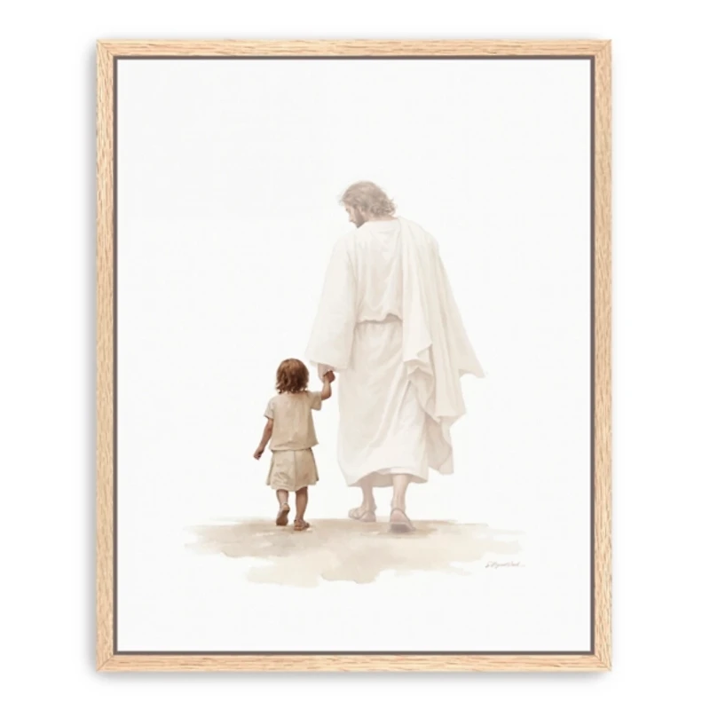 Walk with Jesus Framed Canvas Art Print, 26x32