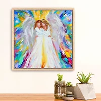 Angel Hugs Framed Canvas Art Print