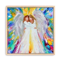 Angel Hugs Framed Canvas Art Print, 30x30