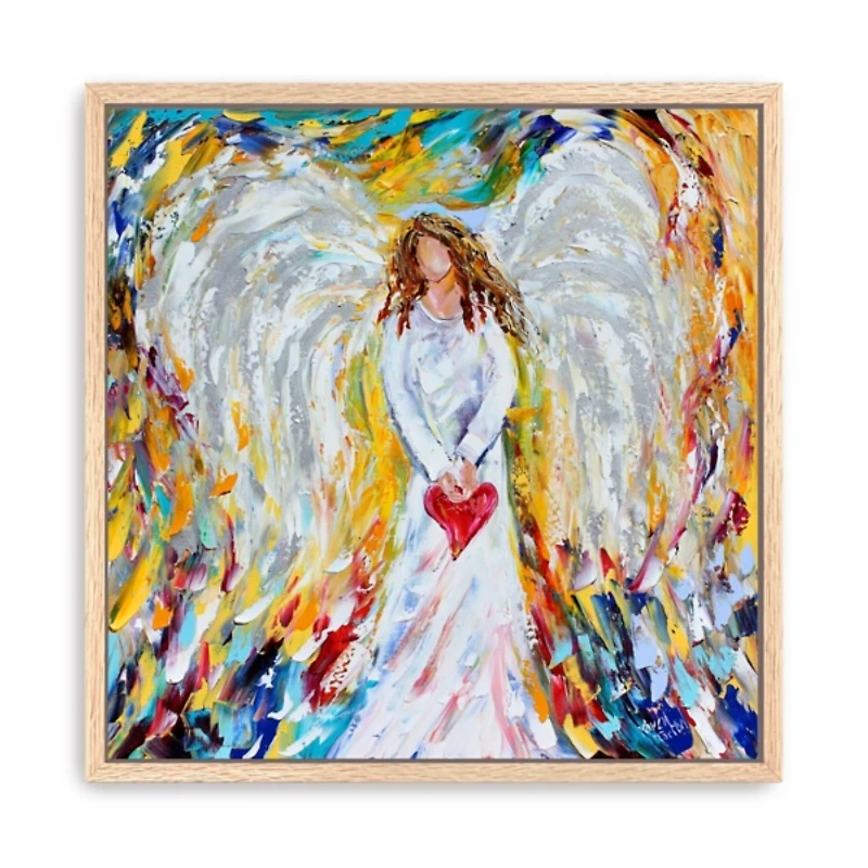 Angel of My Heart Framed Canvas Art Print, 40x40