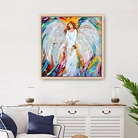 Angel with Roses Framed Canvas Art Print, 30x30