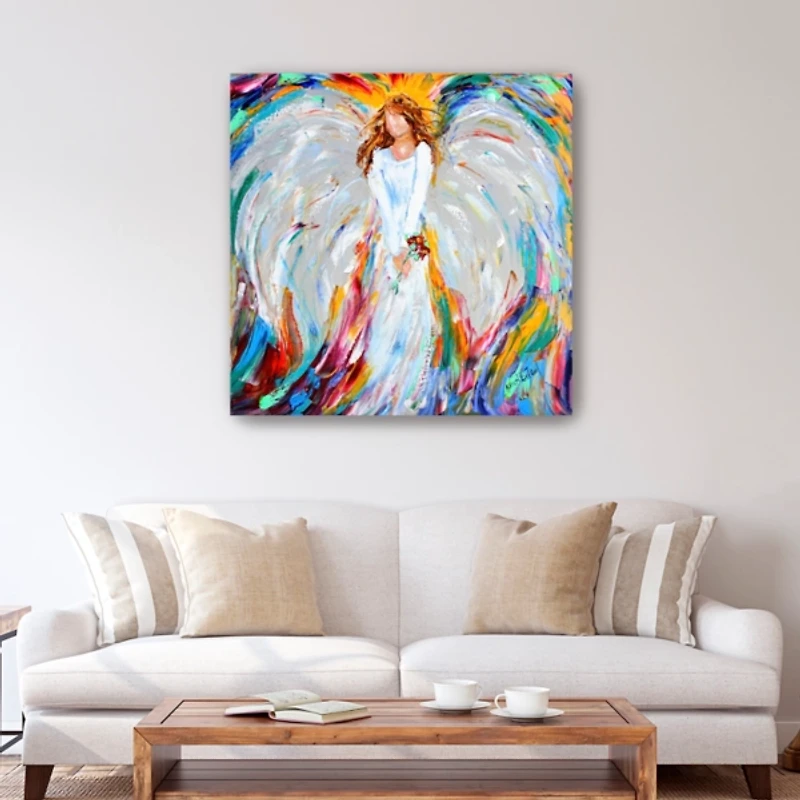 Angel with Roses Canvas Art Print