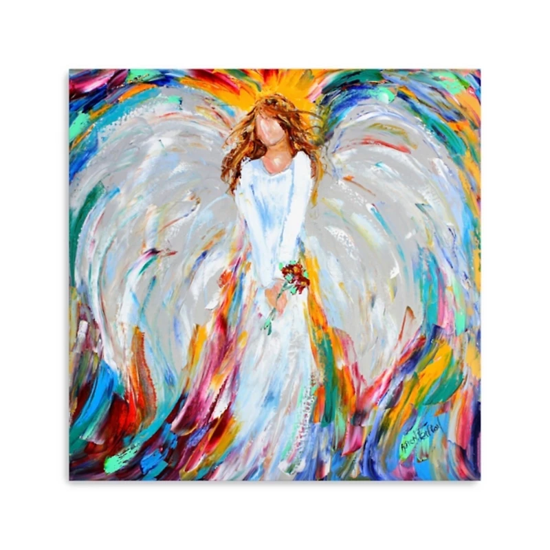 Angel with Roses Canvas Art Print