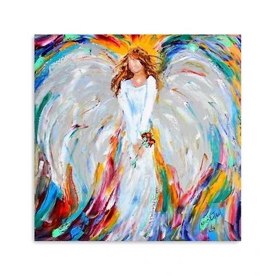 Angel with Roses Canvas Art Print