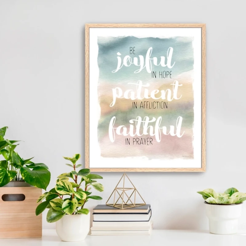 Joyful Patient Faithful Canvas Wall Plaque