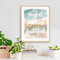 Joyful Patient Faithful Canvas Wall Plaque