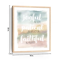 Joyful Patient Faithful Canvas Wall Plaque