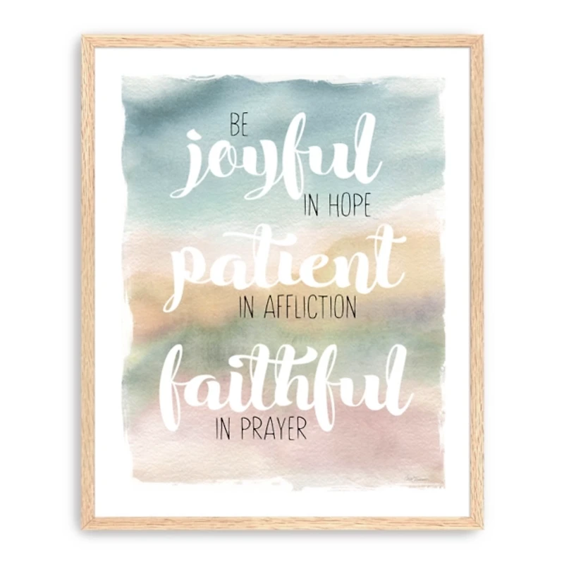 Joyful Patient Faithful Canvas Wall Plaque