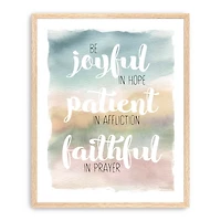 Joyful Patient Faithful Canvas Wall Plaque