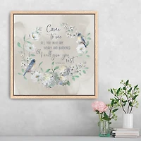 Come To Me Wreath Canvas Wall Plaque