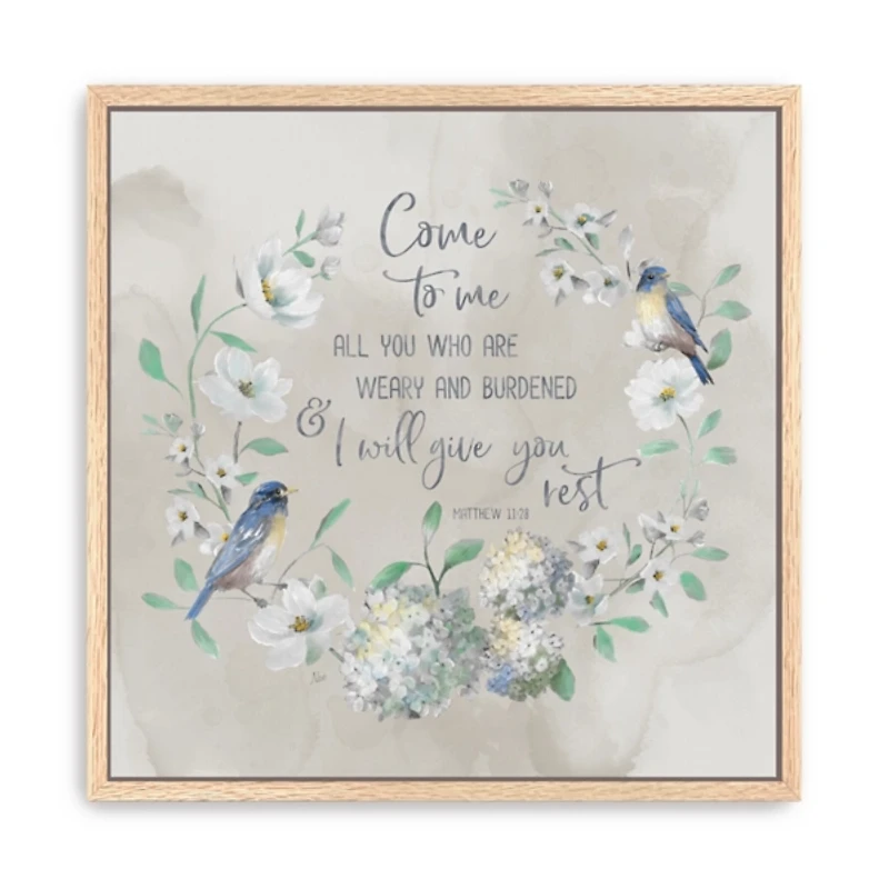 Come To Me Wreath Canvas Wall Plaque