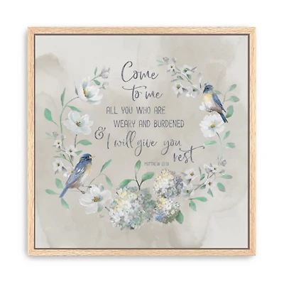 Come To Me Wreath Canvas Wall Plaque