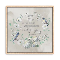 Come To Me Wreath Canvas Wall Plaque