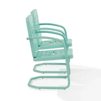 Aqua Retro Azalea Outdoor Chairs, Set of 2