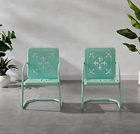 Aqua Retro Azalea Outdoor Chairs, Set of 2