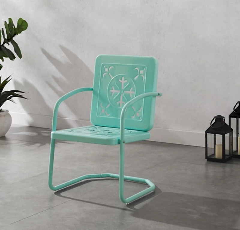 Aqua Retro Azalea Outdoor Chairs, Set of 2